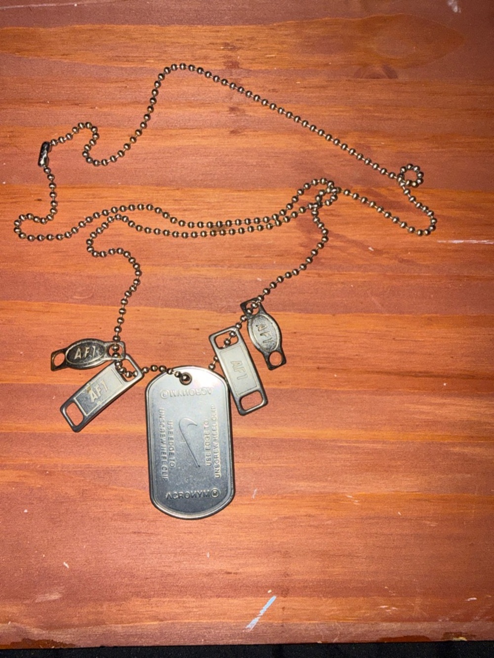 Nike AF1 dog tag necklace see photos for measurements #lifestyle #streetwear